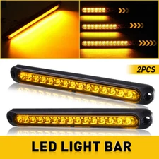 2X LED Truck Trailer DRL LED Bar Light Brake Flowing Turn Signal Stop Tail Strip