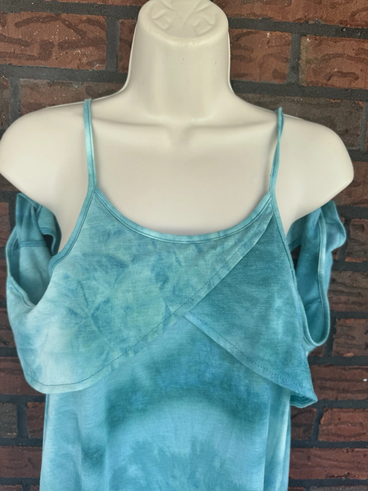 VETEMENTS Maxi abito tie dye spalle fredde grande estivo regolabile con spalline top a strati