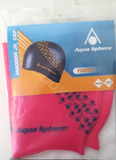 AQUA SPHERE Maddox JR. Youth Swim Cap 100 UV Protection Silicone Pink Blue NIP