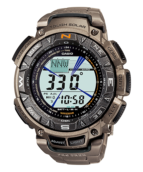 Casio Protrek Triple Sensor Solar Powered Titanium Men's Casio Protrek Triple Sensor Solar Powered Titanium Men's