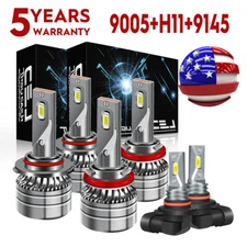 For Ford Escape 2013-2016 F5 3570 LED Headlight Hi/Low Fog Light Bulbs Combo Kit