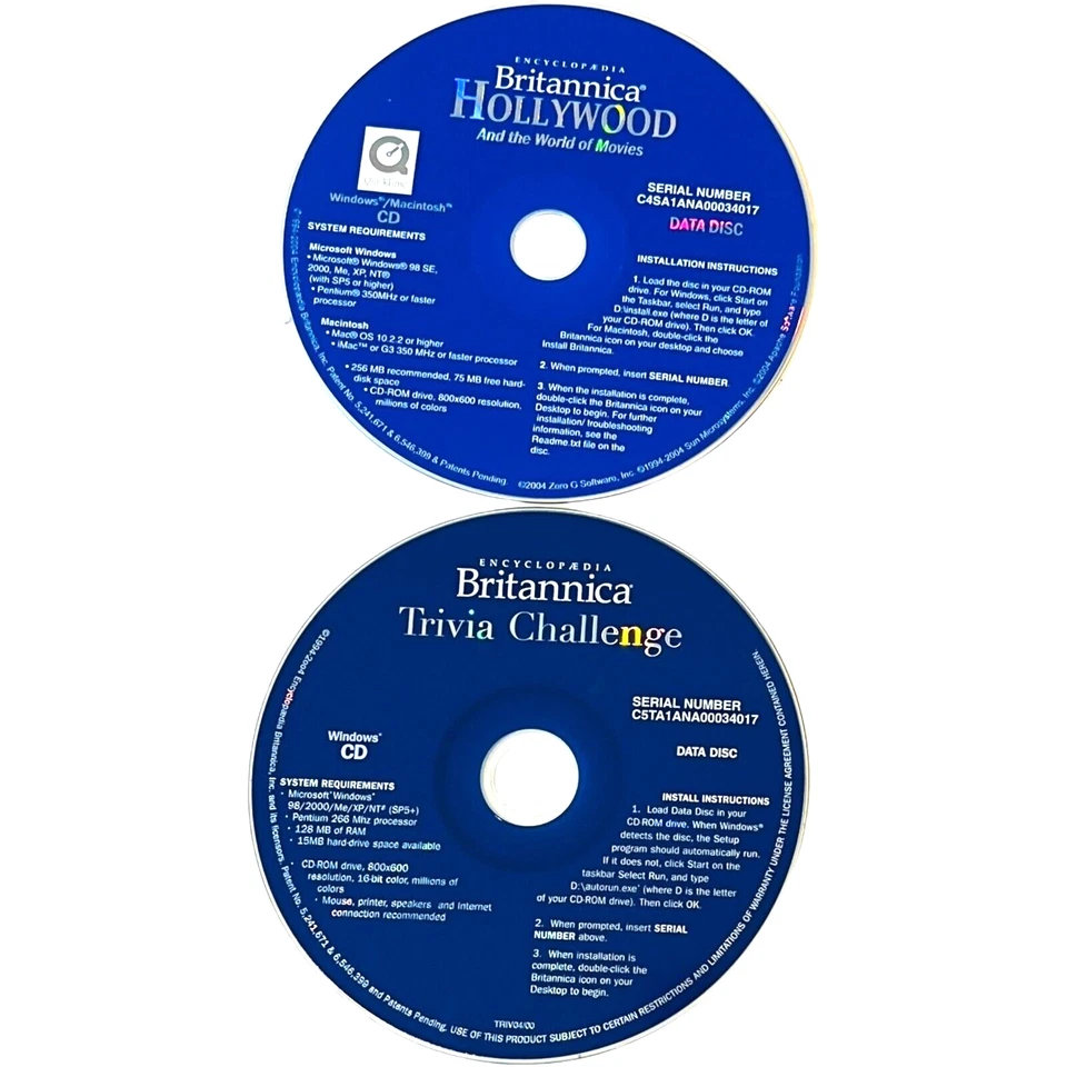 Encyclopedia Britannica Hollywood / Trivia Challenge - CD-ROM - LOT of 2 - Image 4 of 4