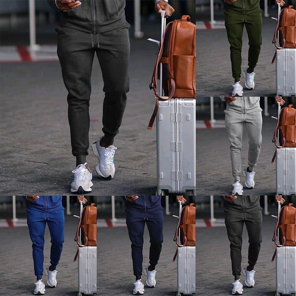 Men's Casual Cargo Sweatpants Loose Fit Workout Joggers-image