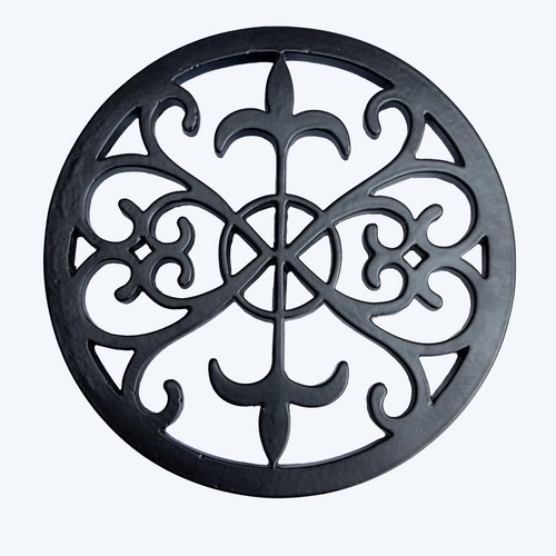 Kamin- Lüftungsgitter, Ornament für Mauer, rund|Eisen schwarz|H2,0xB19,0cm - Bild 7 von 7