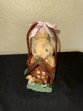 Vintage Bunny Home Wicker Basket Easter Spring