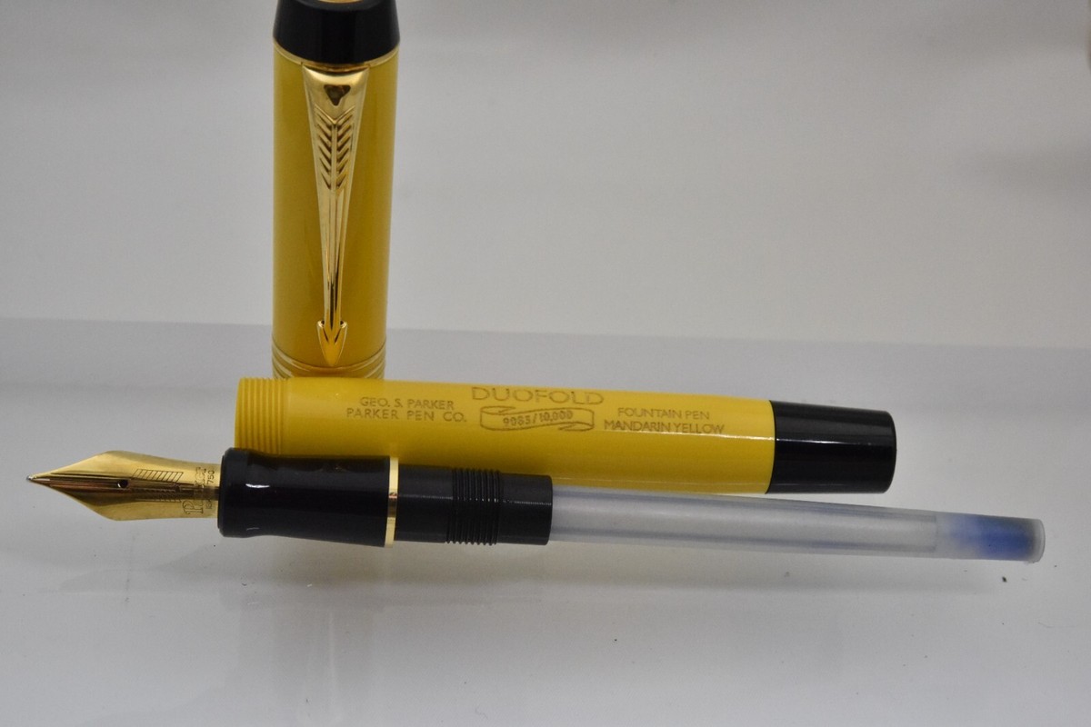 Parker Duofold Fountain Pen Mandarin Yellow, Limited #9085/10,000