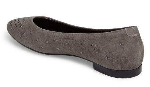 NIB AGL Grommet Mist Grey Suede Leather Ballet Flat Shoe 39/US 9 Attilio Giusti - Picture 2 of 12