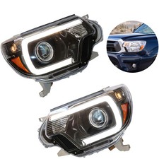 For 2012-2015 Toyota Tacoma LED DRL Bar Projector Headlights Headlamp Left+Right