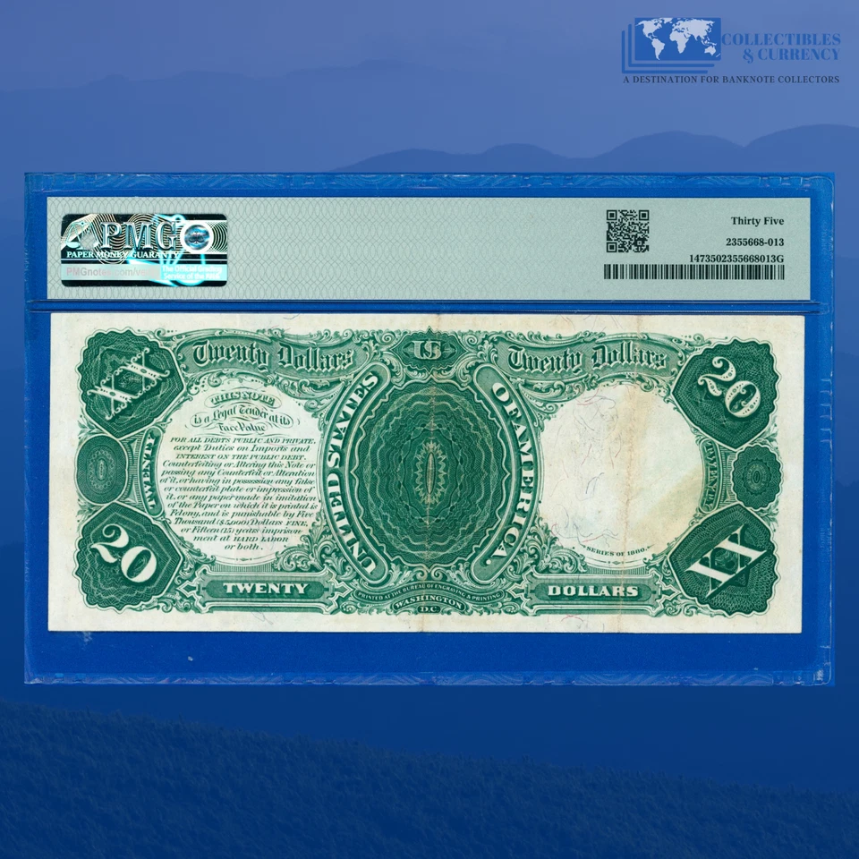 Fr.147 1880 $20 Twenty Dollars "HAMILTON" Legal Tender Note, PMG 35 #55775 - Image 2 of 3