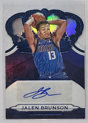 2018-19 Panini Crown Royale Jalen Brunson RC Blue Die-Cut Auto /49 Mavericks
