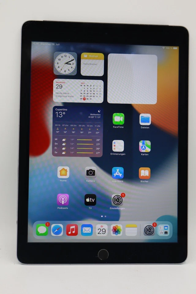 Apple iPad Air 2 128GB A1567 Space Grau WiFi + LTE Displayschaden #5649 - Bild 2 von 4