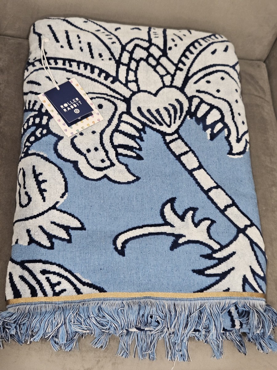 Roller Rabbit x Target Blue Floral Vines Beach Towel Sold Out | eBay