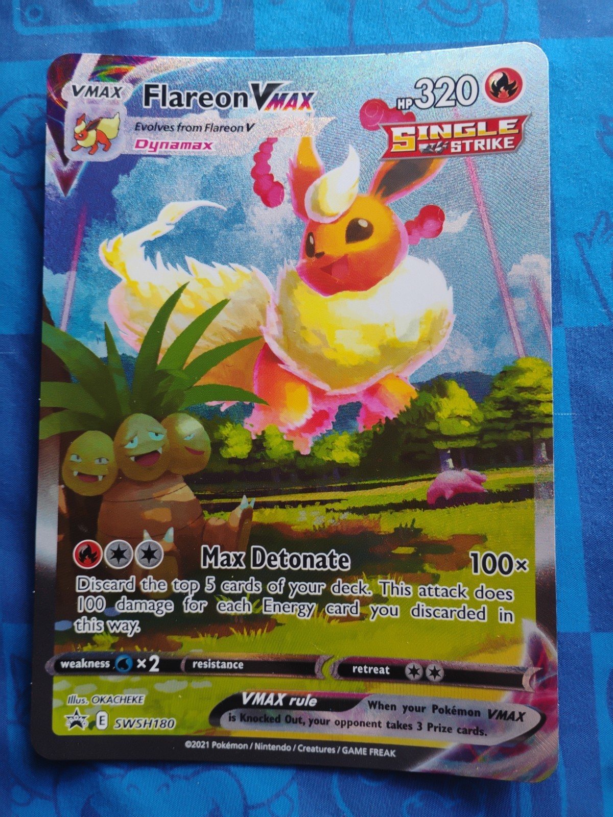 Pokemon Flareon VMAX Jumbo Promo SWSH180 Oversized Card Lp-mp