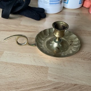 VINTAGE BRASS WEE WILLIE WINKIE CANDLESTICK HOLDER