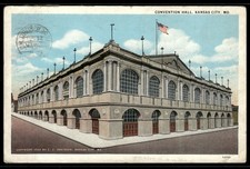 1903 Convention Hall Kansas City MO Postcard E.J. Davidson Postmarked 1909