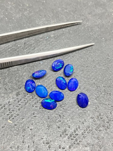 AAA Natural Ethiopian Blue Fire Opal Oval Cut Loose Gemstone For All Jewelry - Picture 13 of 15