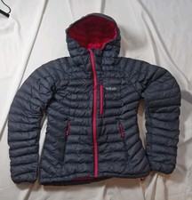 Chaqueta acolchada Rab Microlight Alpine para mujer talla 8 azul marino con capucha