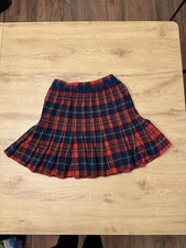 Vintage Pendleton Red Tartan Plaid Pleated Wool Mini Skirt Size 6 XS Preppy