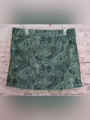 RipSkirt Hawaii Green Tropical Botanical Print Wrap Skirt Cover Up Size Medium