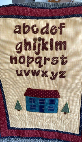 Vintage hand quilted Welcome abc wall hanging | eBay