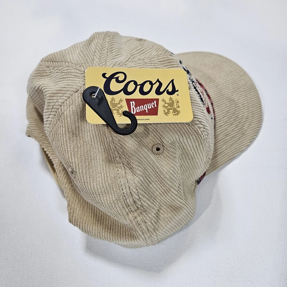 Sombrero Coors Banquete Snapback Para Hombres OS Cerveza Dorado Colorado Logo Pana Retro Foto 3 de 4