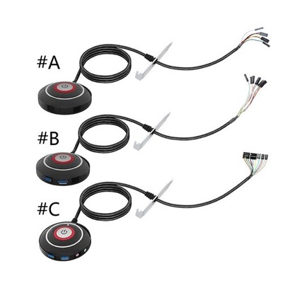 Computer Switch Power Supply on/off Reset Push Round Big Button Switch Cable