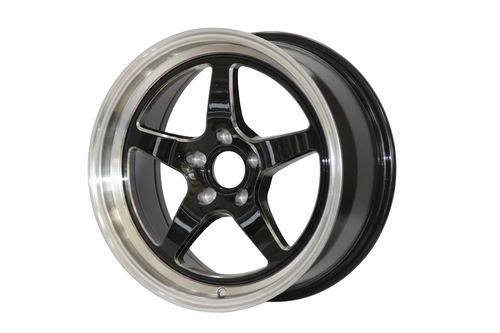 Set 4 17x8.0 Black Machined Lip Wheels 5x112 Volkswagen Golf Jetta Passat Tiguan - Picture 3 of 3