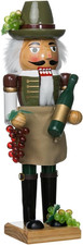 Kurt Adler 15-Inch Wooden Wine Grower Nutcracker, Brown
