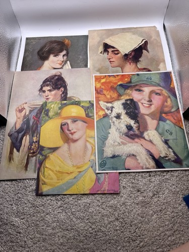 Art Deco Paper Print Small Unframed Lot