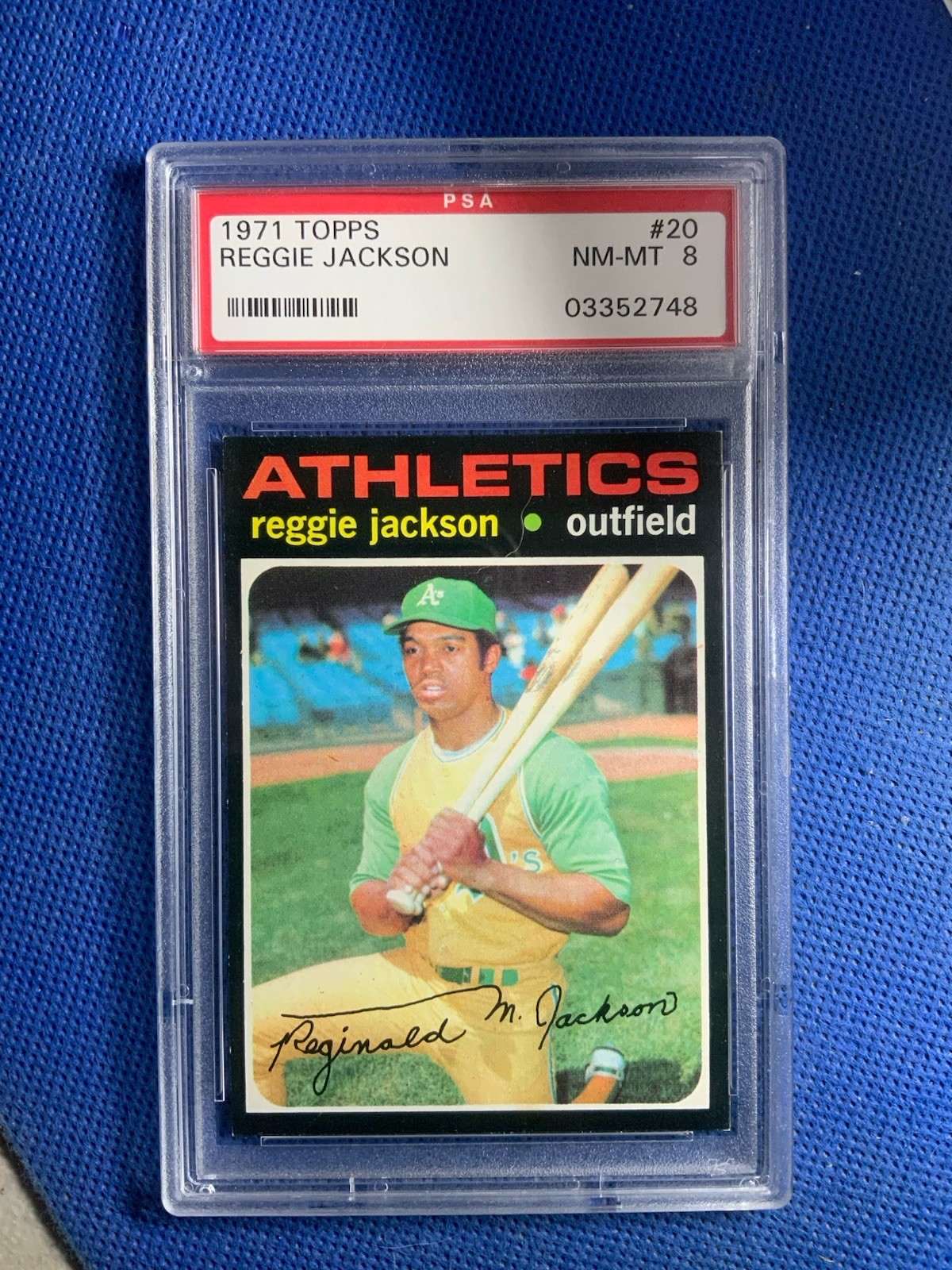 1971 Topps #20 Reggie Jackson Oakland A's PSA 8 NM-MT