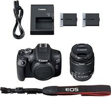 CANON EOS 2000D DSLR Camera with EF-S 18-55 mm f/3.5-5.6 III Lens + 2 Batteries