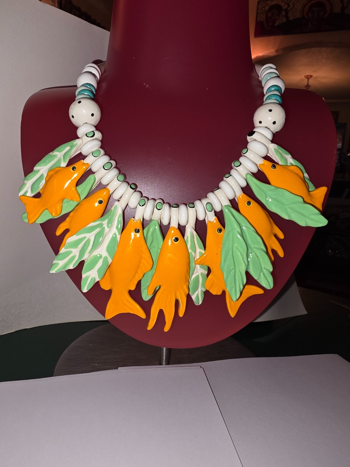 VINTAGE  Ceramic STATEMENT FISH RUBY Z BEAN FINNE… - image 8