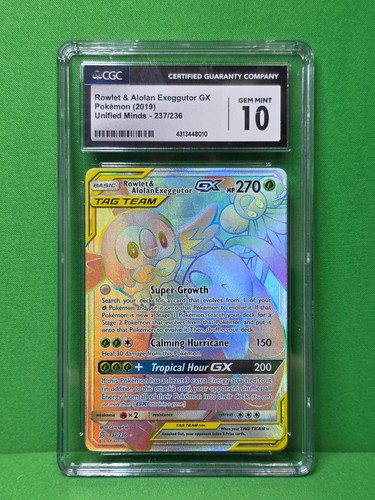 Rowlet & Alolan Exeggutor-GX graded CGC 10 for sale on eBay
