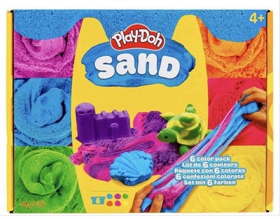 Play-Doh Sand 6 Color Pack Mold & Stretch Modeling Compound Set
