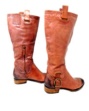 Brown Leather Pull-On Knee-high Riding Boots Size:8 M US/38EU ARTURO CHIANG