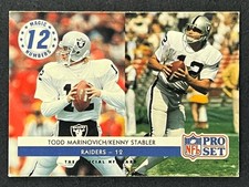 1992 Pro Set #350 Todd Marinovich / Ken Stabler Los Angeles Raiders #350