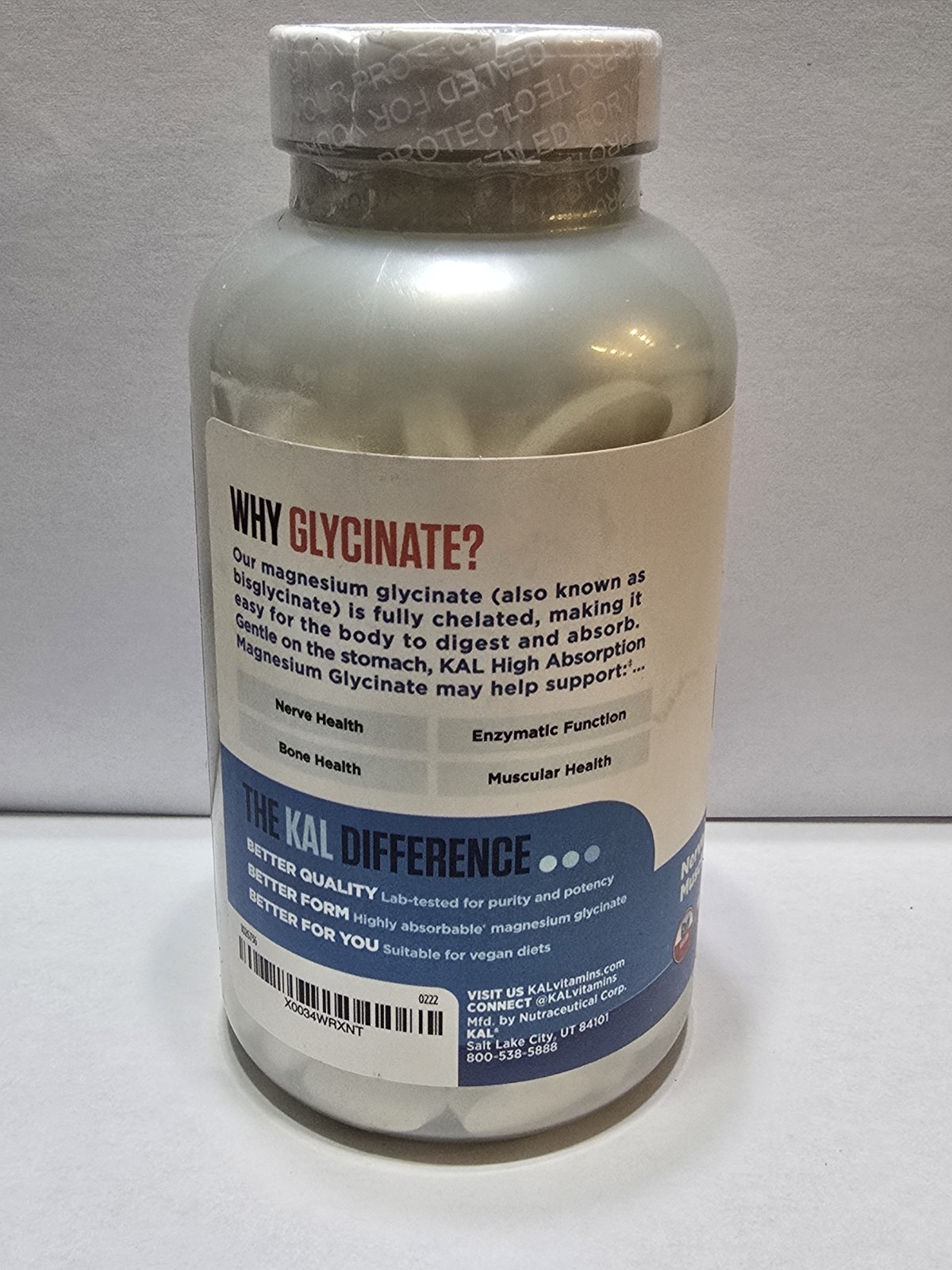 Kal Magnesium Glycinate High Absorption Fully Chelated 240 Ct Exp. 06/2028 NEW