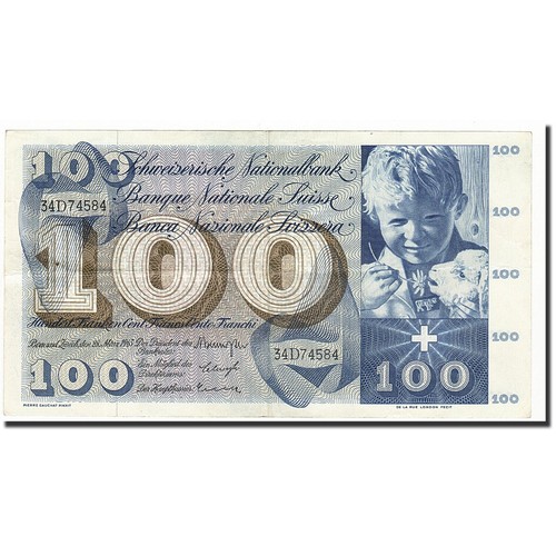 [#164393] Banknote, Schweiz, 100 Franken, 1963-03-28, KM:49e, vz - Bild 2 von 2