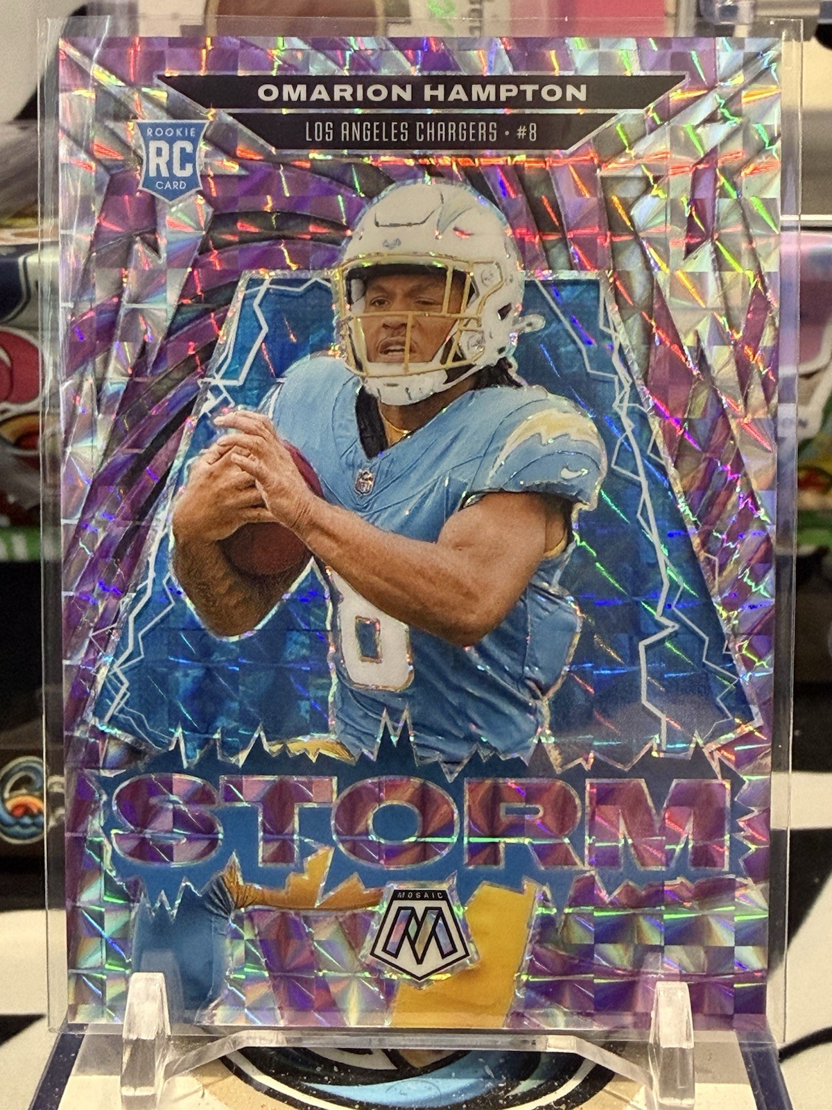 2025 Mosaic Omarion Hampton Storm Purple Prizm Rookie /49 TZ