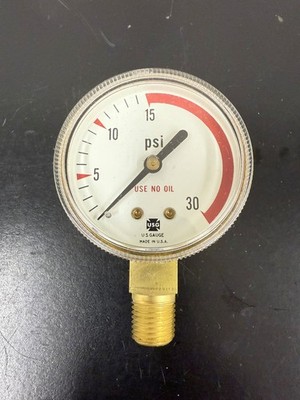 USG Pressure Gauge 0-30PSI Conn. 1/4  ANPT LM Size 2.5   156476