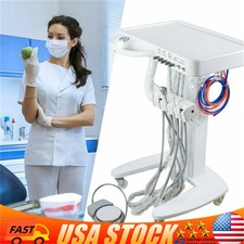 Portable 4H Mobile Dental Delivery Unit System Cart Treatment Work Compressor US