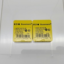 Bussmann AGC-6/10-R Fuses 0.6A 250V Fast Acting Glass Pack of 10