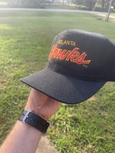 Atlanta Hawks Sports Specialties Script Vintage SnapBack Hat Wool 90s - Picture 2 of 6