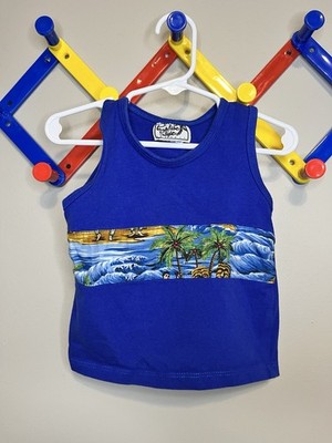 Size 18 Months Vintage Paradise Style Hawaii Boys Tank Top Shirt Made In Hawaii