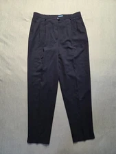 Escada Sport Basler Pants Women Sz 34 W 42 L Dark Blue Pleated High Waisted Wear