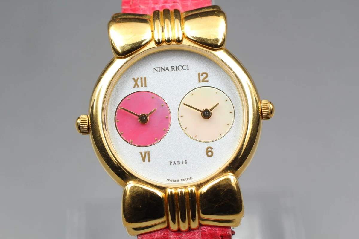 Nina Ricci Paris ladies swiss made dress watch NEW BATTERY Vintage Watch - Boxed Gift for Her, Ladies Gold Tone Nina  main image 2