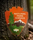 Vintage National Park Service Porcelain Sign Camping Hunting US Forestry Service