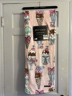 Betsey Johnson Ice Cream/Sundae Summer Throw, 50 X 70, Ultra Soft Plush, NEW!!