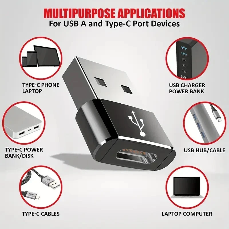 6A USB OTG Adapter USB 3.0 A Male To Type C Female Converter Fast Charger 120W - Image 4 of 4