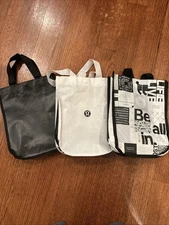 Set of 3 Reusable Lululemon Small Shopping Bags with Handles